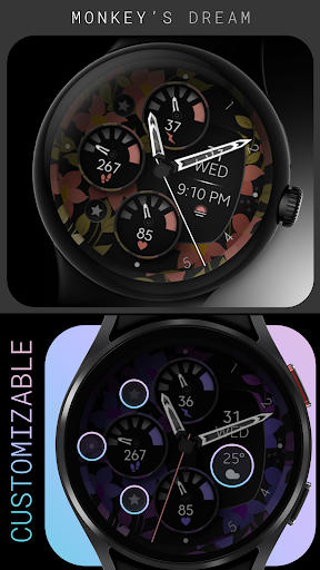 Android application Flowers Analog Watch Face screenshort