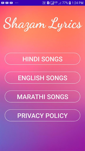 Android application Shazam Lyrics Lite- Songs Lyri screenshort