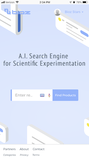 Android application Bioz App screenshort
