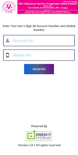 VB MOBILE APP (Valiyannur SCB) Screen 2