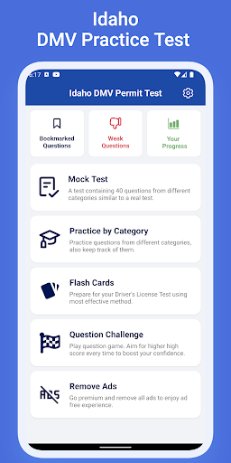 Android application ID DMV Driver's License Test screenshort