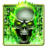 Green Flame Skull Keyboard theme icon