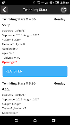 Staceys Gymnastics Screen 3