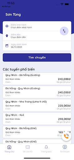 Android application Công ty Vận tải Sơn Tùng screenshort