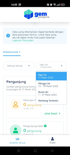 Android application GEM Analytics App by Goers screenshort