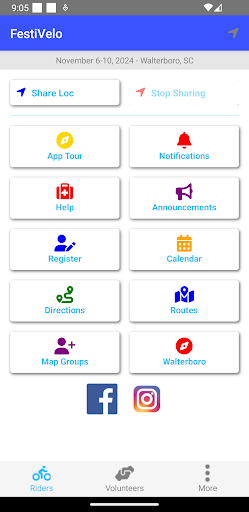 Android application FestiVelo screenshort