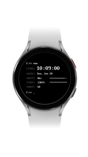 DOS Style Watch face Screen 3