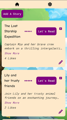 Android application StoryTime screenshort