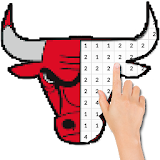 Basketball Logo Team Color By Number - Pixel Art icon