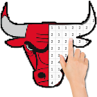 Basketball Logo Team Color By Number - Pixel Art 10.0