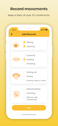 TD Symptom Tracker Screen 2