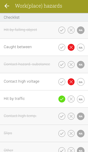 Inspection checklists Screen 3