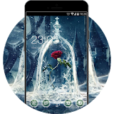 Dark Frozen Rose Theme: Beauty & Beast Wallpaper icon