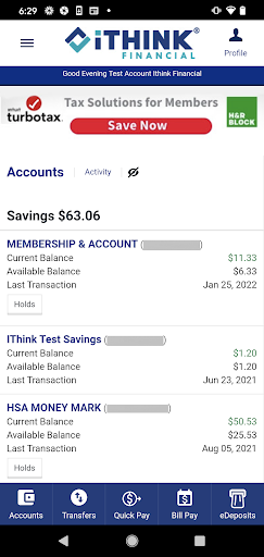 iTHINK Financial Mobile App Screen 2
