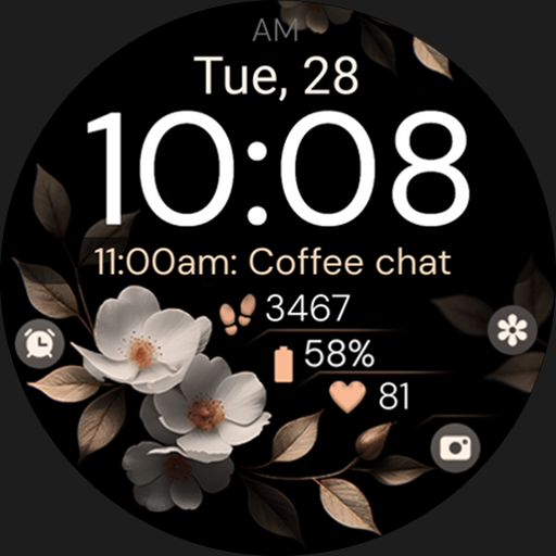 Bronze Flowers watch face logo
