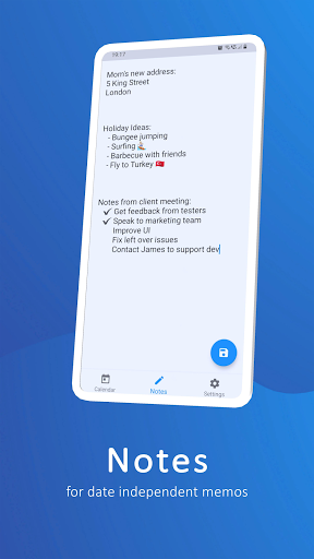 TisoNote: Calendar & Notes Screen 3
