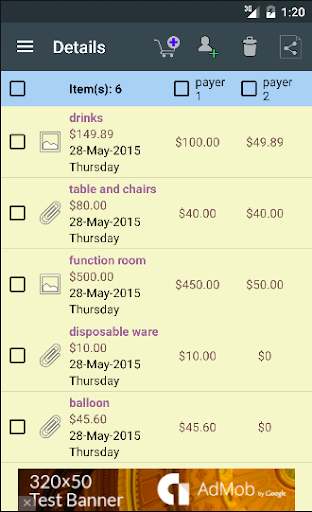Expense Bill Split Screen 3