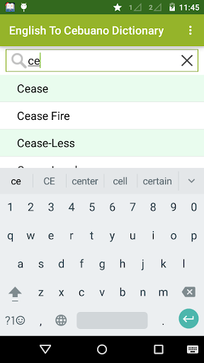 Android application English to Cebuano Dictionary screenshort