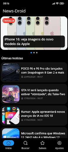 Android application News-Droid screenshort