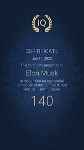 IQ Test with a Certificate Unknown