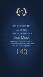 IQ Test with a Certificate