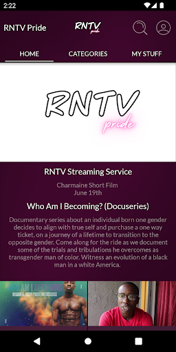 Android application RNTV PRIDE screenshort