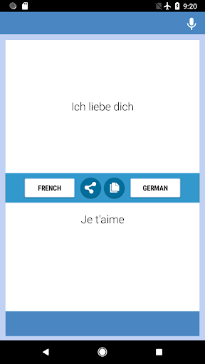 French-German Translator Screen 2