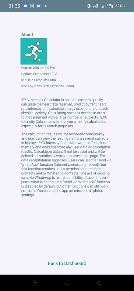 IEXC Intensity Calculator Screen 2