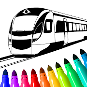 Train game: coloring book.