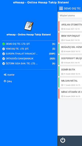 Android application eHesap screenshort