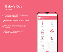 screenshot of Baby's Day: Baby layette list