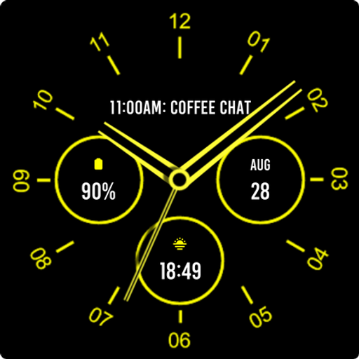 Analogue Yellow Watch Face Logo