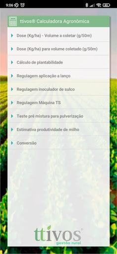 Android application ttivos Calculadora Agronômica screenshort