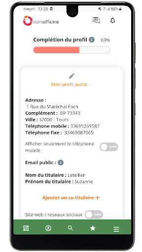Android application Team Officine Emploi pharmacie screenshort