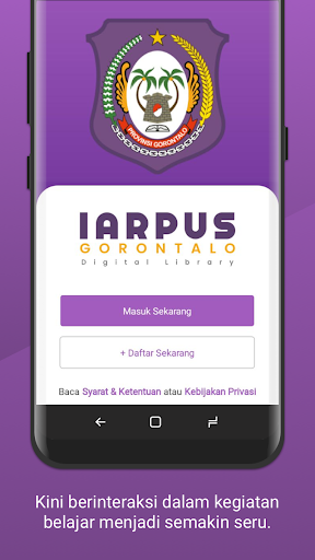 Android application iArPusGorontalo screenshort