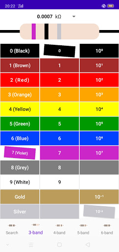 Calculate resistor value Screen 3