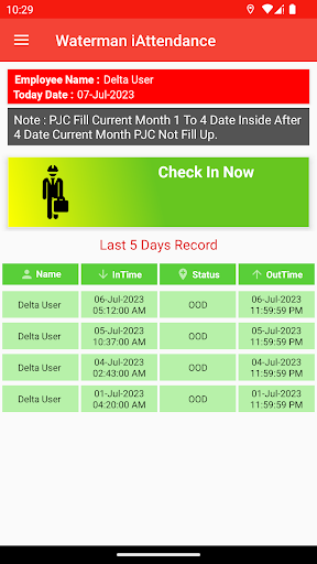 Waterman Attendance Screen 2