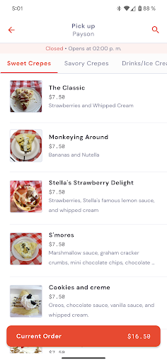 Stellas Crepes Screen 2