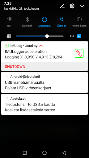 IMU Logger Screen 2