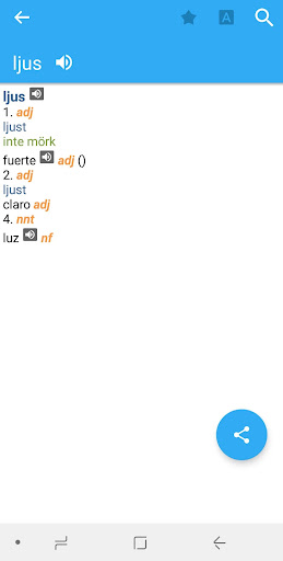 Android application Spanish-Swedish Dictionary screenshort