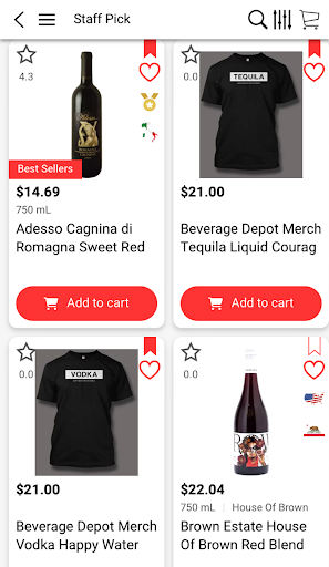 Android application Beverage Depot Spirits screenshort