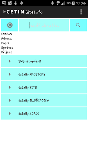 Android application CETINFO screenshort