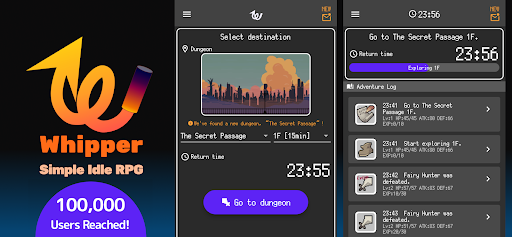 Android application Whipper - Idle RPG screenshort
