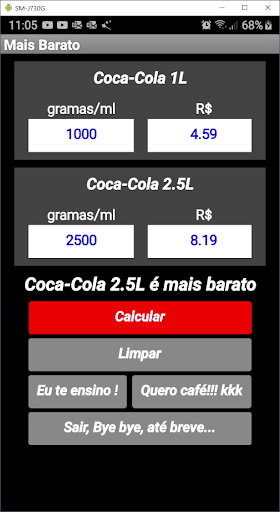 Android application maisBarato screenshort
