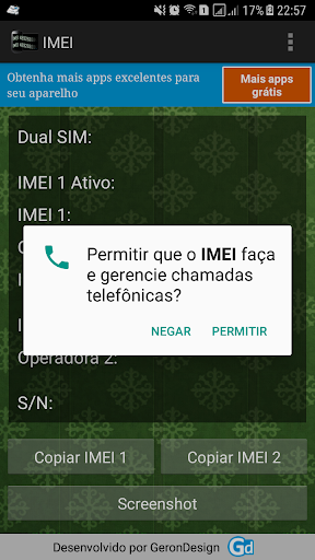 Android application IMEI screenshort