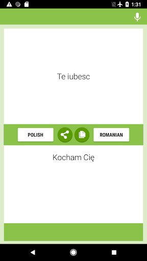 Polish-Romanian Translator Screen 2