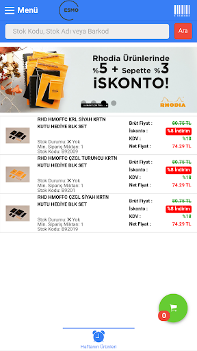 Android application Esmo B2B screenshort