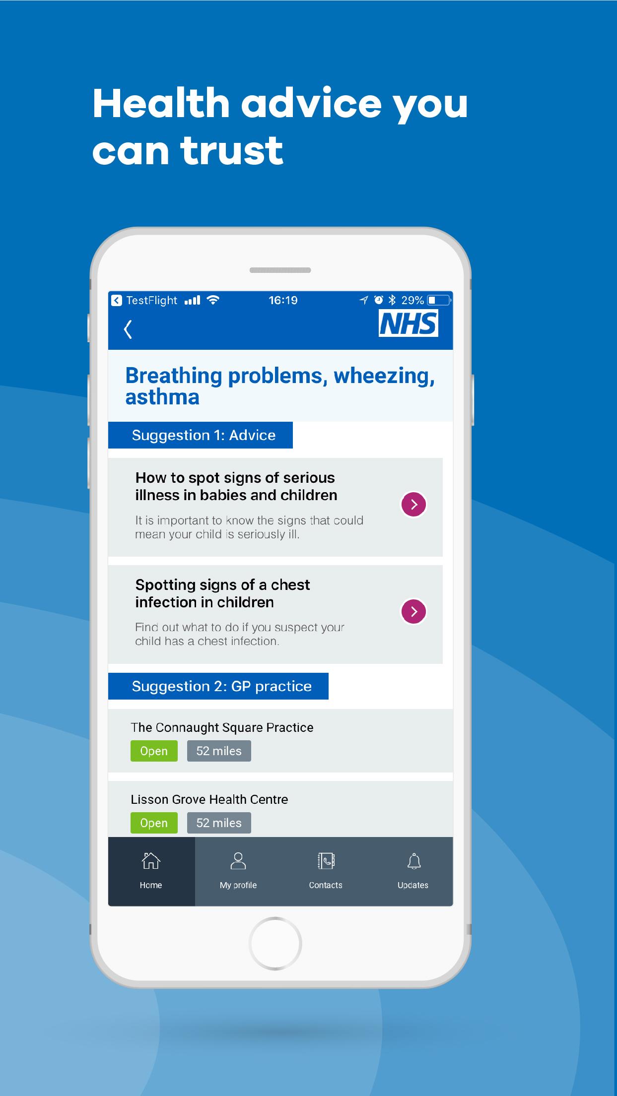 Android application Health Help Now screenshort
