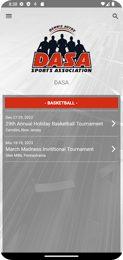 Android application DASAthletics screenshort