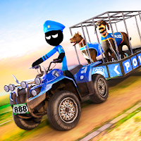 Stickman полиции Собака ATV велосипед Transporter